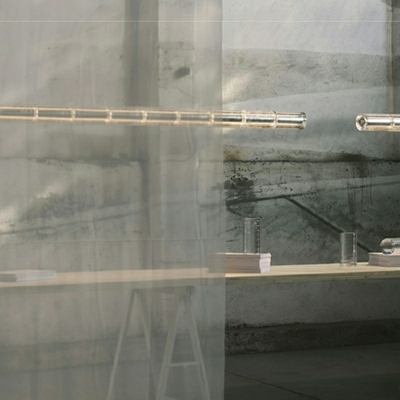 Glass Minimalist Island Light Strip Shape Wrought Iron Chandelier