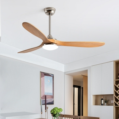 LED Contemporary Pendant Light  Wooden Iron Ceiling Fan Light