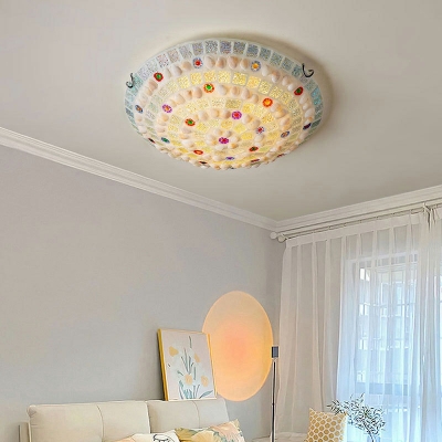 Tiffany Style Traditional Ceiling Light Stained Glass Pendant Light for Bedroom