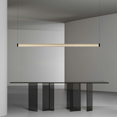 1 Light Line Shape Modern Glass Pendant Lighting Fixtures for Dining Room