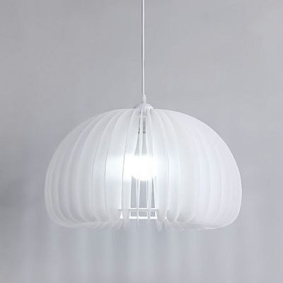 1 Light Pumpkin Shape Modern Style Down Lighting Pendant in White