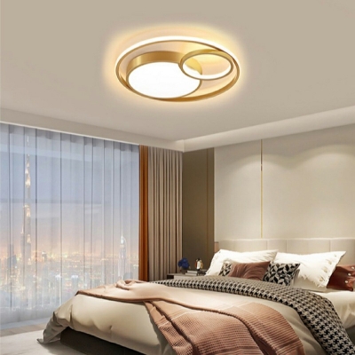 Circular Ring Flush Mount Ceiling Light Fixture Modern Metal for Living Room