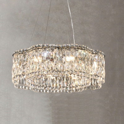 Crystal Contemporary Pendant Light  Shape Wrought Iron Chandelier