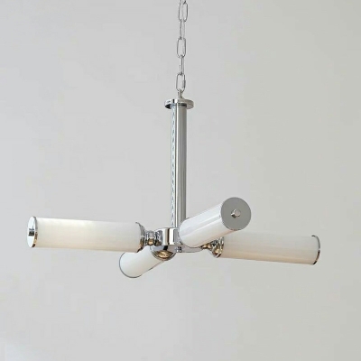 Modern Cylinder Chandelier Lighting Fixtures Metal 4 Light for Living Room