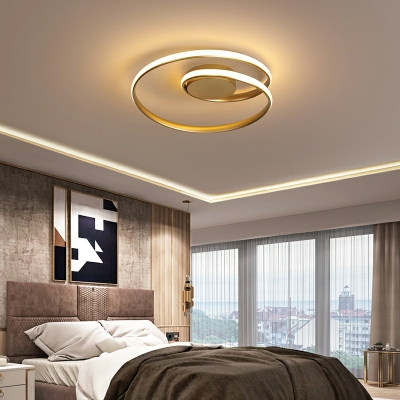 Modern Line Flush Mount Ceiling Light Fixtures Metal for Bed Room