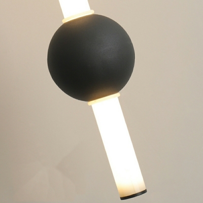 LED Minimalist Pendant Light Strip Shape Wrought Iron Chandelier