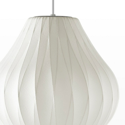 Modern Lantern Pendant Lighting Fixtures Fabric White for Living Room