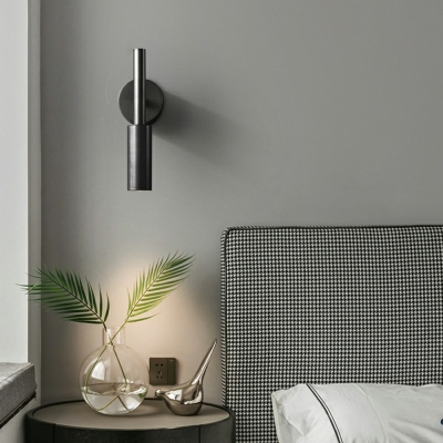 Modern Metal Wall Mounted Light Fixture Cylindrical 1-Light for Bed Room