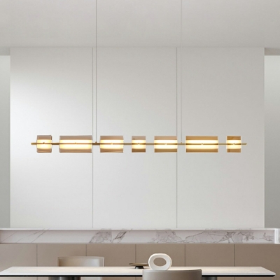 Modern Style Line Shape Glass Pendant Lighting Fixtures for Dining Room