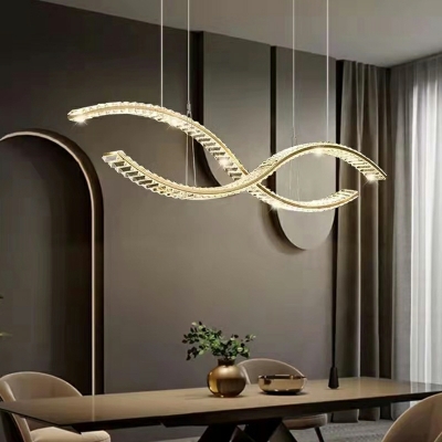 Modern Style Unique Shape Crystal Pendant Lighting Fixtures for Dining Room