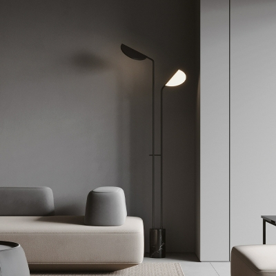 2 Lights Modern Style Round Shape Metal Floor Lamp for Living Room