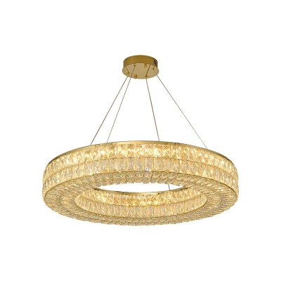 American Style Round Shape Chandelier Crystal Wrought Copper Chandelier