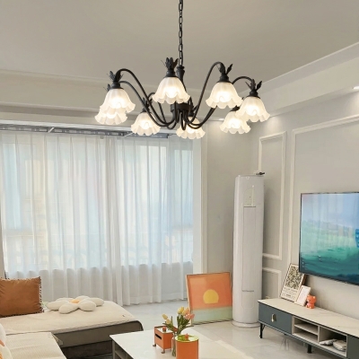 Simple Style Pendant Light Contemporary Glass Metal Chandelier