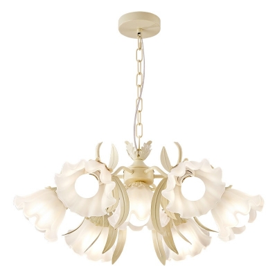 LED Contemporary Pendant Light Glass  Wrought Iron Chandelier