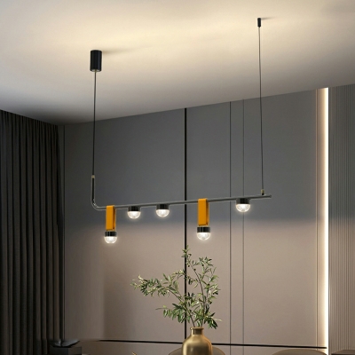 Modern Metal Pendant Lighting Fixtures Straight Bar for Dining Room