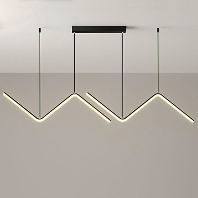 2 Lights Line Shape Modern Pendant Lighting Fixtures for Dining Room