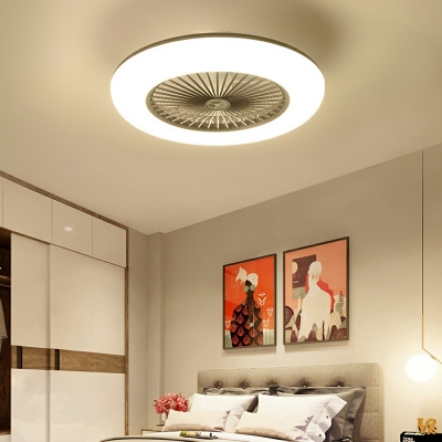 Modern Ceiling Fan Lights Acrylic Round 1-Light for Bed Room