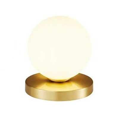 Modern Glass Table Light Single Light Gold Globe for Bed Room