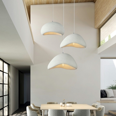 Modern Suspended Lighting Fixture Plastic Dome for Living Room