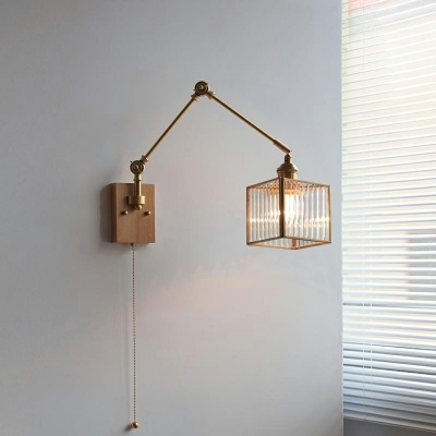 Industrial Style Wrought Iron Wall Sconces Simple Glass Wall Sconces for Dining Room