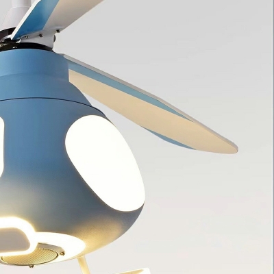 LED Contemporary Pendant Light  Wrought Iron Ceiling Fan Light for kid‘s Room
