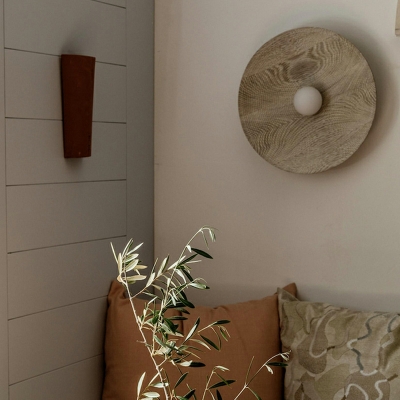 Round Modern Flush Mount Wall Sconce Plastic for Living Room