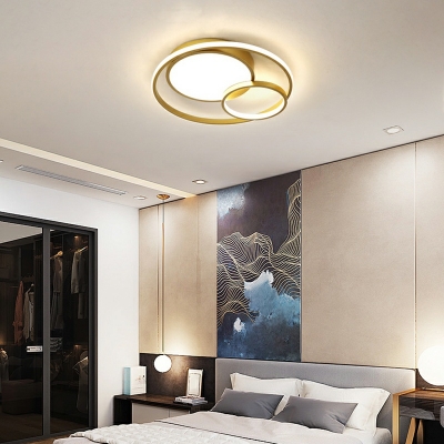 Circular Ring Flush Mount Ceiling Light Fixture Modern Metal for Living Room