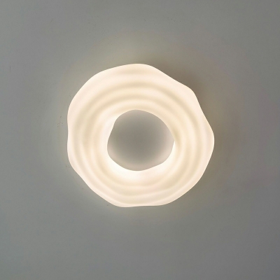 Cookie Shape Flush Mount Ceiling Light Fixtures Modern Plastic for Living Room