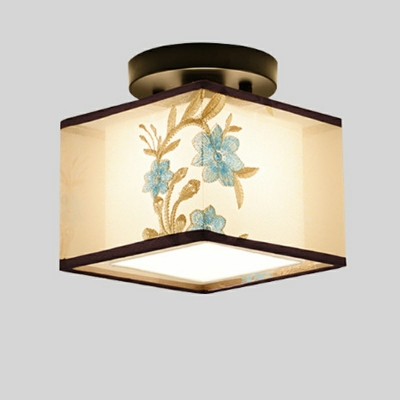 Cylindrical Traditional Flush Mount Recessed Lighting Fabric for Aisle