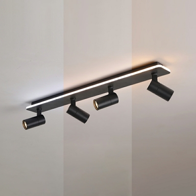 LED Contemporary Pendant Light Line Track Shape Wrought Iron Ceiling Light Fixture