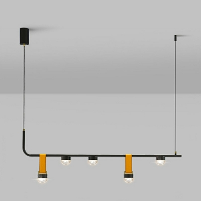 Modern Metal Pendant Lighting Fixtures Straight Bar for Dining Room