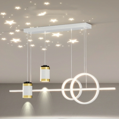 Unique Shape 5 Lights Metal Pendant Lighting Fixtures for Dining Room