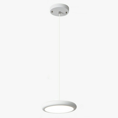 Modern Metal Hanging Pendnant Lamp Round Plate for Living Room
