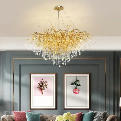 American Style Crystal Chandelier Glass Wrought Copper Chandelier