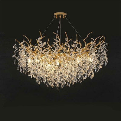 Branches Crystal Drip Suspended Lighting Fixture Modern for Living Room
