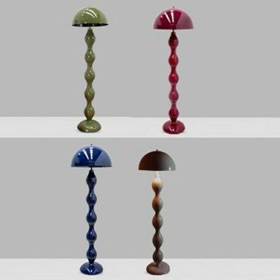 Contemporary Style Simple Macaron Floor Lamp with Back Shade for Living Room