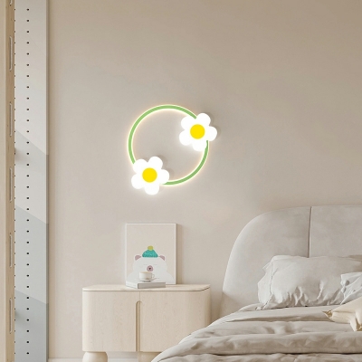 Flower Kids Wall Mounted Light Fixture Aluminum for Bed Room