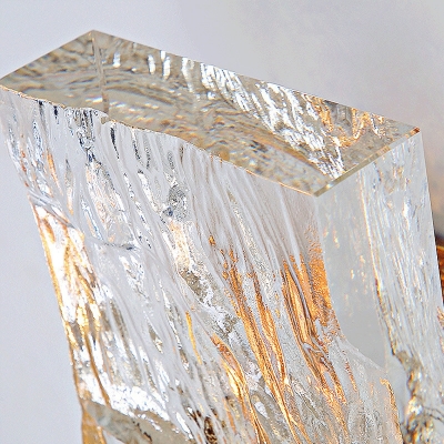 Modern Crystal Wall Mounted Light Fixture Rectangular for Living Room