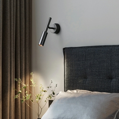 Modern Metal Wall Mounted Light Fixture Cylindrical 1-Light for Bed Room
