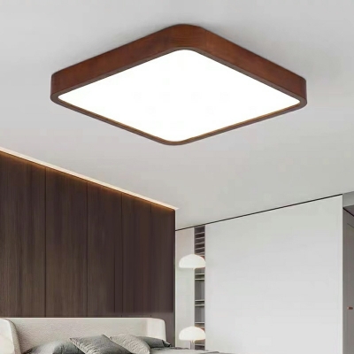 Round Modern Flush Mount Ceiling Light Fixture Wood for Bed Room