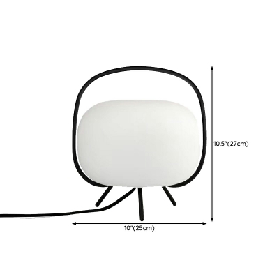 1 Light Modern Style Glass Desk Lamp in White for Bedroom