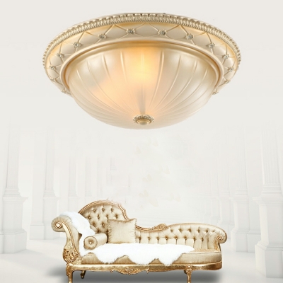 Glass Flush Ceiling Light Fixture Dome Traditional for Living Room