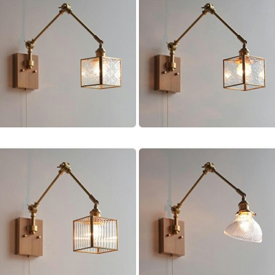 Industrial Style Wrought Iron Wall Sconces Simple Glass Wall Sconces for Dining Room