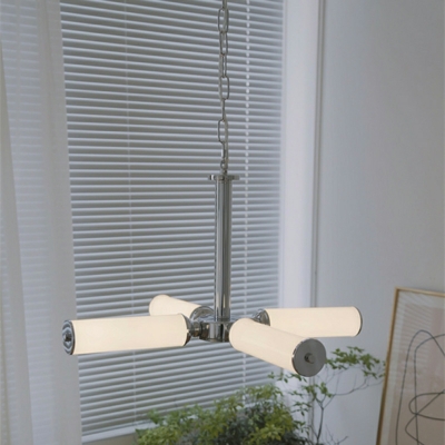 Modern Cylinder Chandelier Lighting Fixtures Metal 4 Light for Living Room