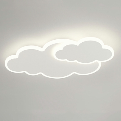 LED Contemporary Pendant Light Cloud Shape Wrought Iron Flushmount Light