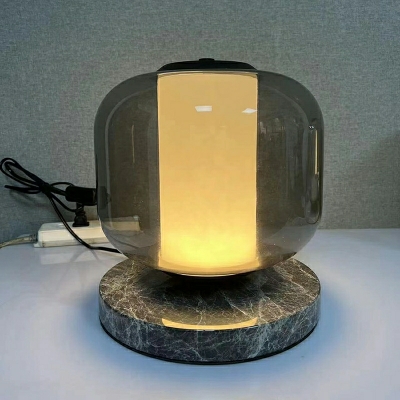 LED Contemporary Table Lamp Simple Glass Nordic Table Lamp Fixture for Living Room