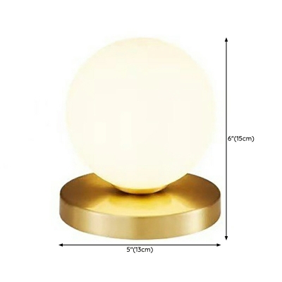 Modern Glass Table Light Single Light Gold Globe for Bed Room