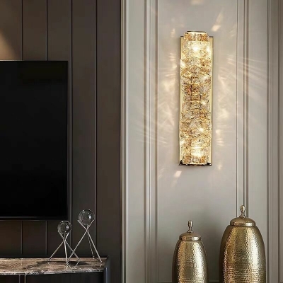 Modern Style Wall Light Iron Crystal Wall Sconces for Living Room