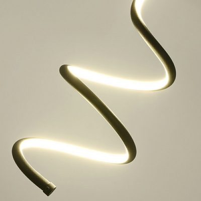 Seamless Curves Metal Hanging Pendant Lights Modern for Bed Room