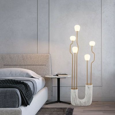 5 Lights Modern Style Unique Shape Metal Floor Lamp for Living Room